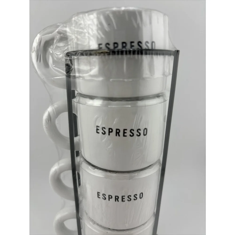 Target Bullseye Playground 5 Piece Espresso Mini Stackable Mugs Cups (NEW)